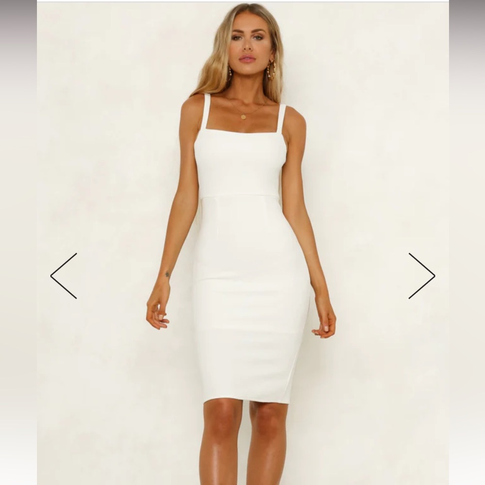 made in Michigan midi dress white